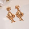 Textured Fish Earrings, Exaggerated High-end and Unique Temperament Earrings