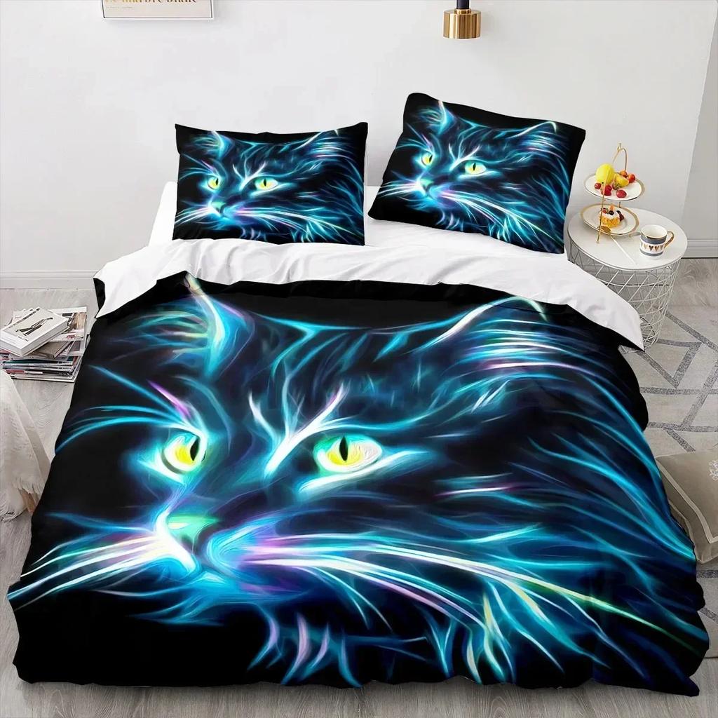 3D Gedrucktes Tier Katze Bettwäscheset Bettbezug Schlafzimmer Bettdeckenbezüge Einzelbett Twin King Size Bettdeckenbezug Heimtextil