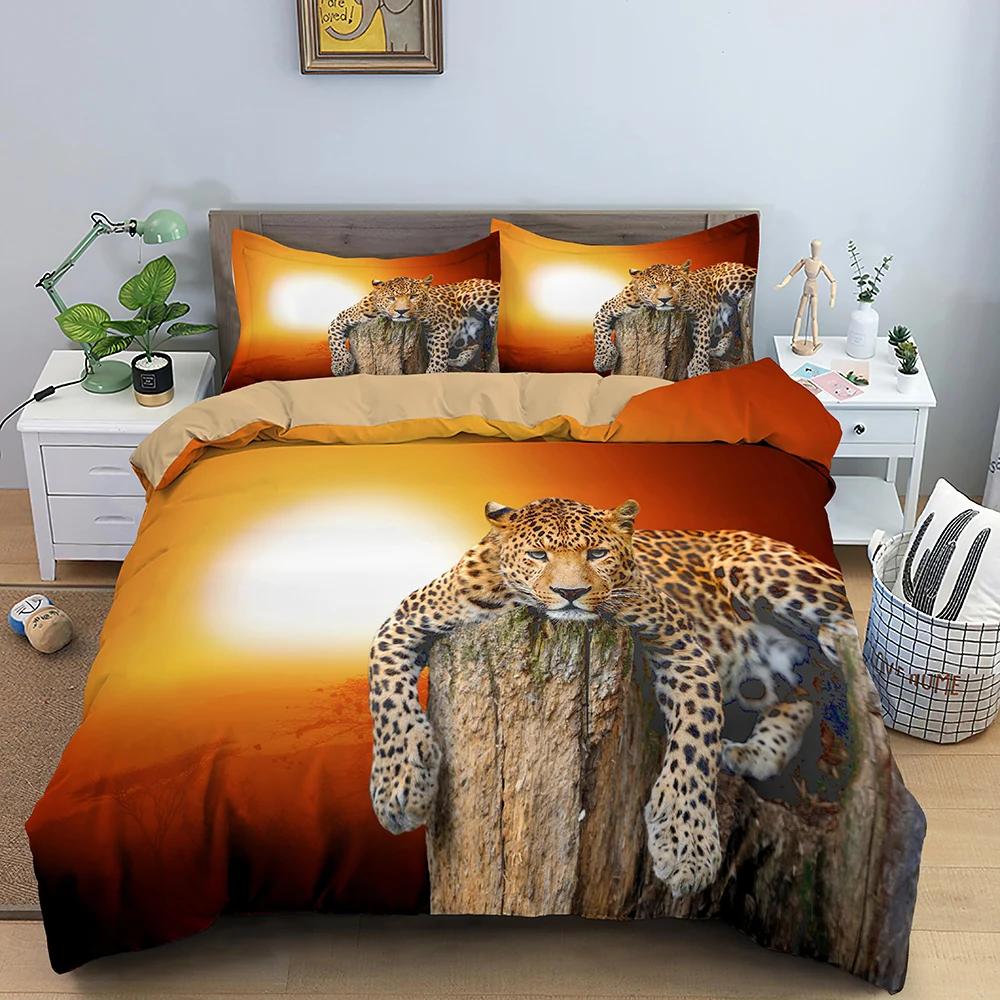 Animals Printed Duvet Cover Set With Pillowcase 3D Bedding Set Comfortable Microfiber Fabric Polyester Quilt Cover Home Textile