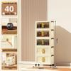 40-60cm Wide Transparent Foldable Double Door Floor Storage Cabinet with Multiple Layers
