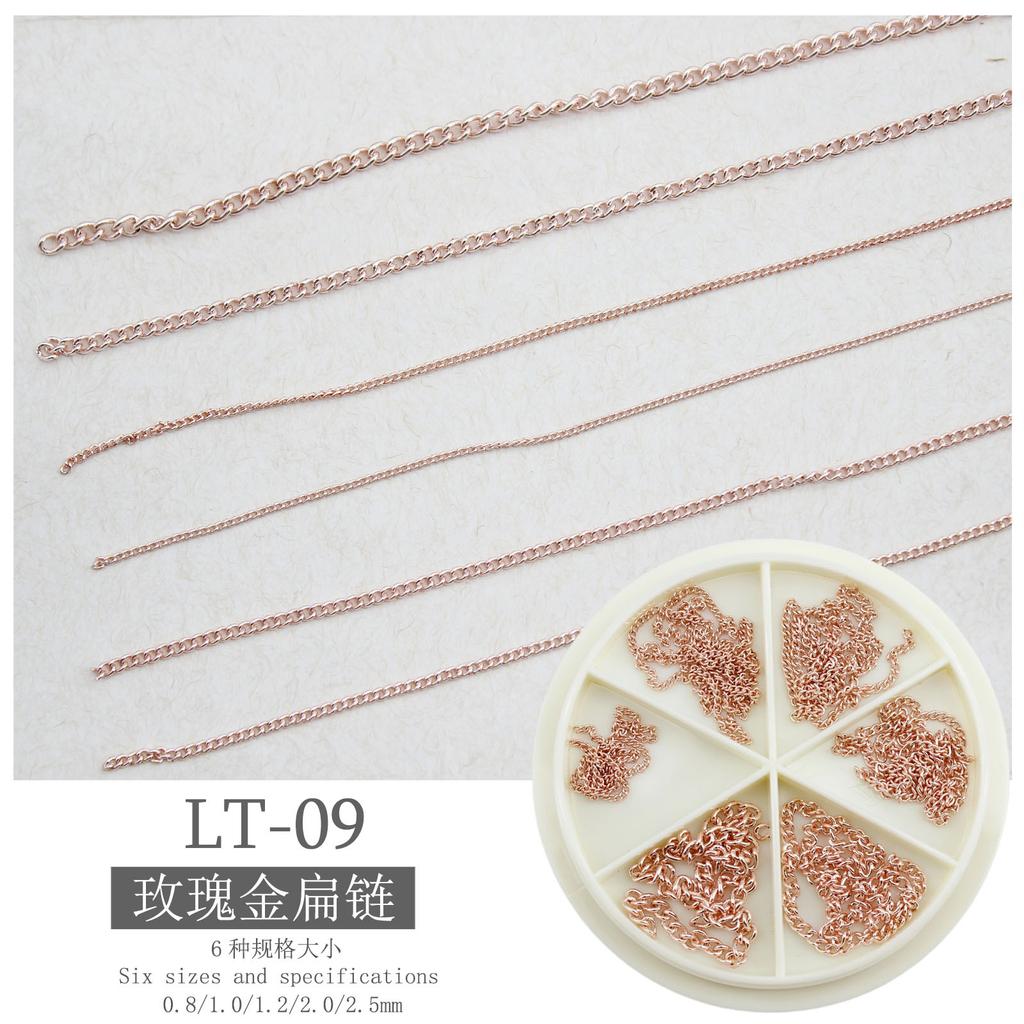 Nail Art Nail Art Jewelry Steel Ball Chain Ultra-Fine Metal 6-Grid Mixed Turntable Jewelry Decoration