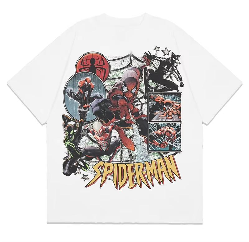 Pánská a dámská trička s grafickým potiskem Spider-Mana, letní z čisté bavlny, outdoorové sporty, podzimní a zimní spodní prádlo