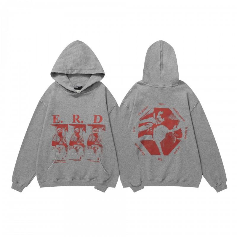 Übergroßer Kapuzenpullover Herren Streetwear Lockere Passform Baumwolle Schweres Material Wintergewaschen Vintage-Stil