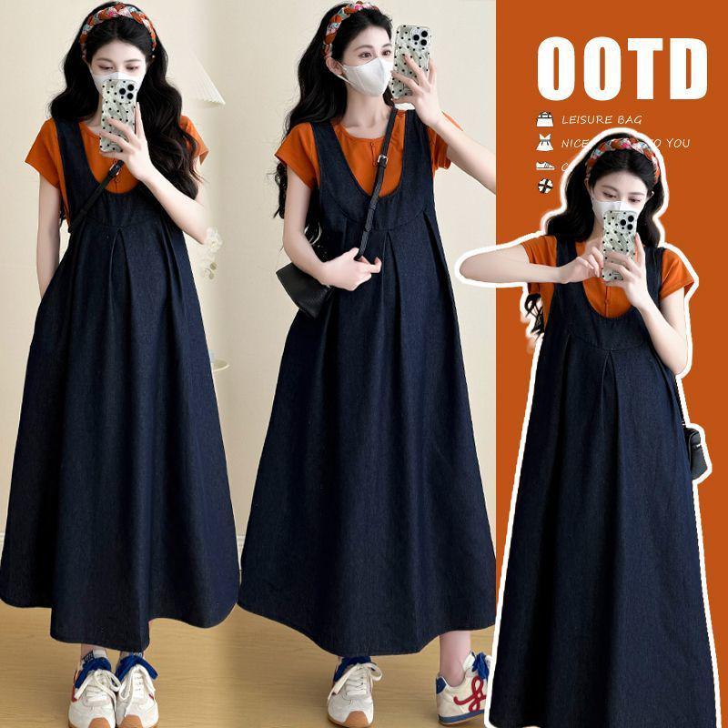 Maternity Summer Strappy Dress - Flattering Loose Fit for Outings