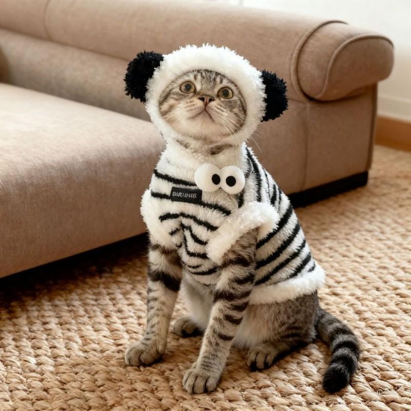 Striped Sleeveless Vest Cat - Lightweight Pet Apparel Tabby Sphynx Small Kittens Fall Winter Use