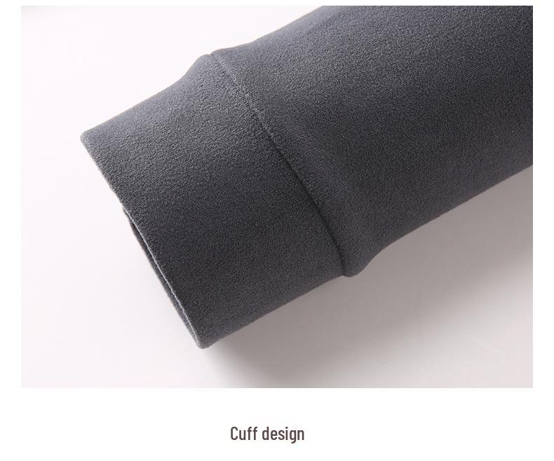 Men's Velvet Half-High Collar Long Sleeve Top - Soft, Warm, Autumn/Winter Fashion.