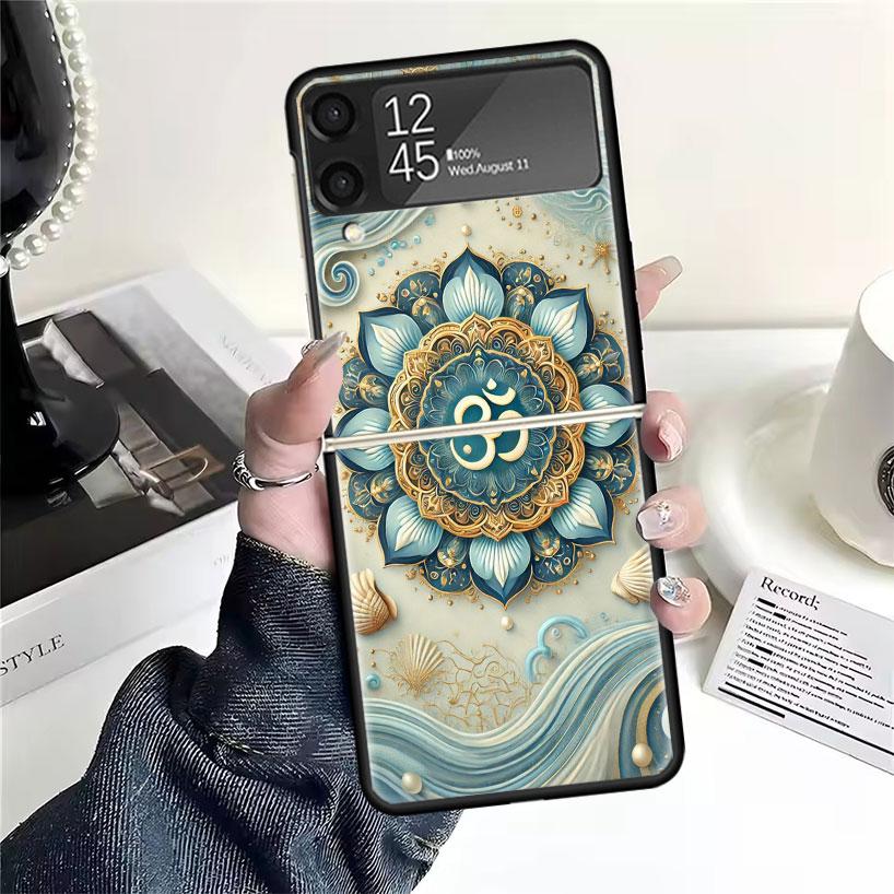 Mandala Chakra Insist Yoga Cases For Samsung Galaxy Z Flip 4 5 6 7 3 Z Flip7 Flip6 Flip4 Flip5 Flip3 5G Hard Shockproof Fundas C