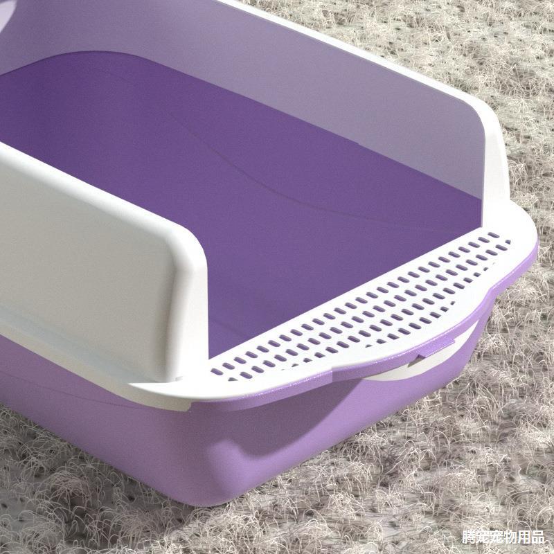 Caixa de areia para gatos Semi-fechada, vaso sanitário para gatos extragrande, bacia para fezes de gatinho anti-respingos, à prova de odores e anti-areia, suprimentos para caixa de areia para gatos