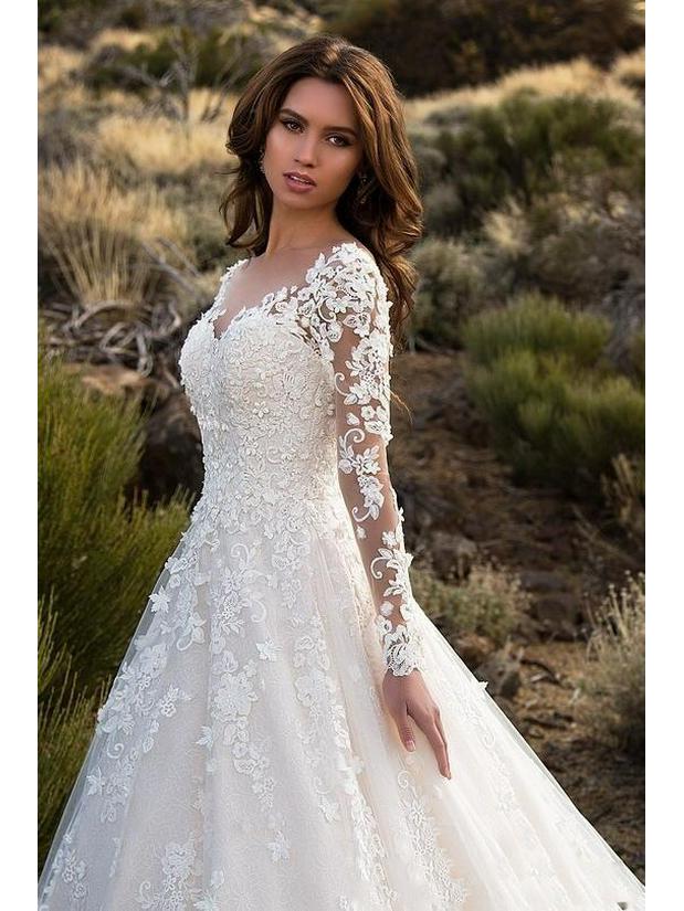 2025 European & American Women's Off-the-Shoulder Long Sleeve Bridal Evening Dress