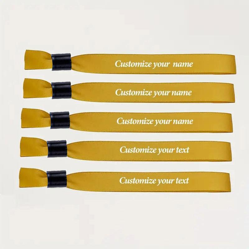 

100pcs Cloth Event Wristbands Cloth Party Bracelets Event Wristbands Customized Solid Color Wrist Festivals and Events Party золотой