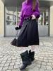 Korean Style High Waist Woolen A-line Midi Skirt - Women's Versatile Autumn/Winter Slimming Casual Skirt