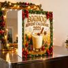 Eggelikør Adventskalender 24 Akryl 2D Eggelikørpynt Nedtelling til Jul Kalender for Festlig Hjemmedekor Julegave