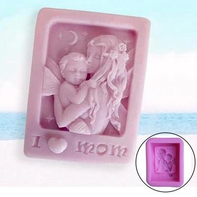 Madre che tiene il bambino amore mamma artigianale stampo per sapone in silicone artigianale fai da te stampo per dolci da forno regalo per la festa della mamma