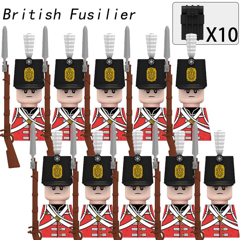 Kids Toys Napoleonic Wars Building Blocks 10pcs/lot Fusilier Lancer Soldiers Mini Action Figures Toys For Kids Christmas Gifts