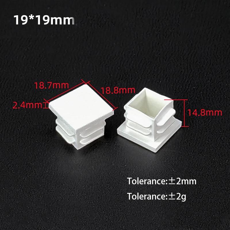 White PP Plastic Table Chair Foot Covers 15*15-100*100mm Square Pipe Plugs Protective Cover Furniture Thickenes Leg Pads