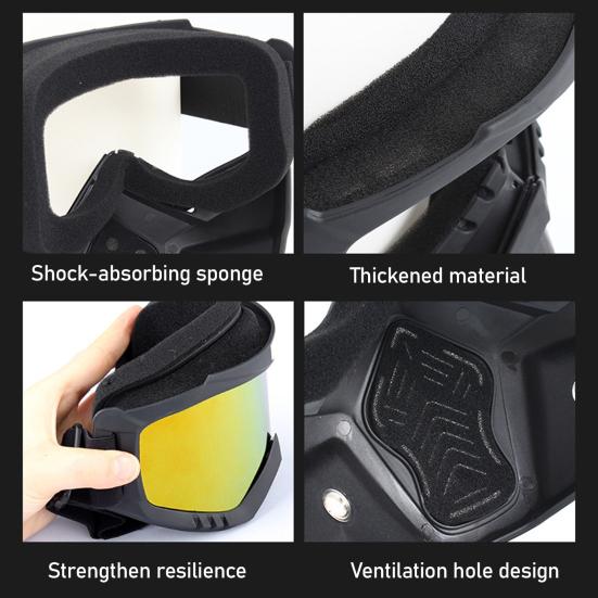 Okulary Rowerowe Zewnętrzne z Odpinaną Osłoną Twarzy Ochrona UV Wiatroszczelne Lekkie Męskie Damskie Okulary Sportowe do Narciarstwa Snowboardu Motocykla Roweru