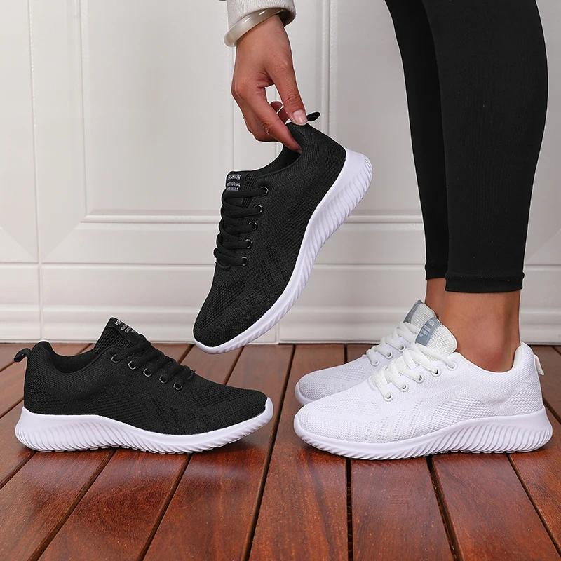 Women Casual Sport Shoes Breathable Lightweight Sneakers Outdoor Mesh White Running Shoes Athletic Jogging Tenis Walking Shoes