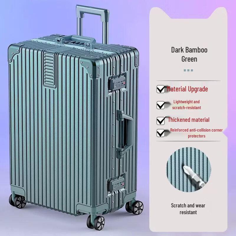 HANDUNYOU Platinum Aluminum Frame Hardside Suitcase 24 inch