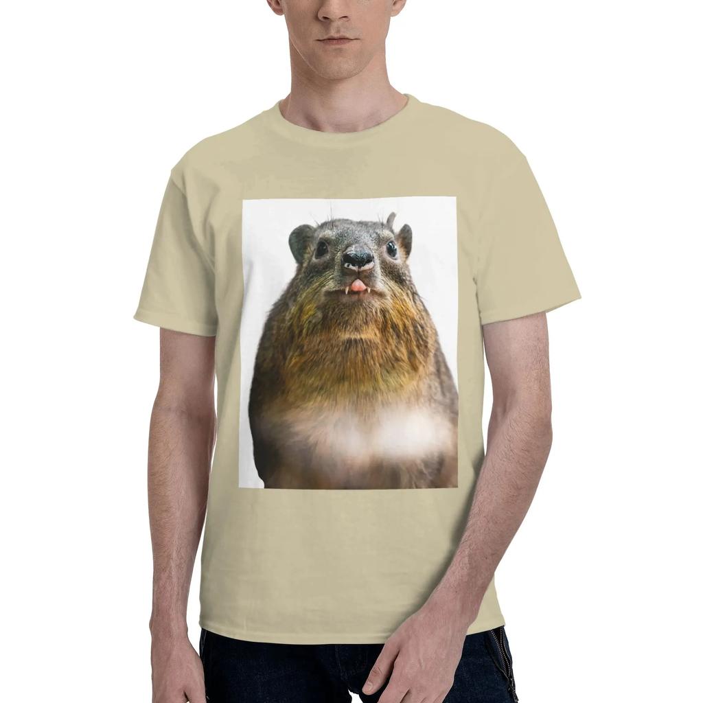 Rock Hyrax Photo Cute Vampire Potato 100 Cotton TShirt Mens Oversized T Shirts Men ONeck Short Sleeve S6XL