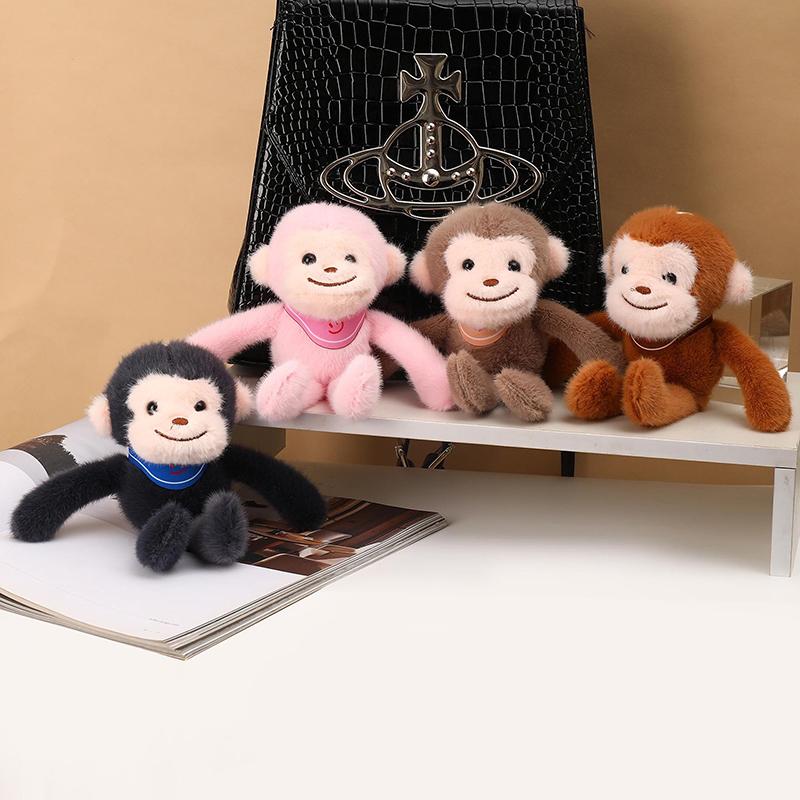 1 Stuk Rugzak Hanger Decoratie Schattig Dier Kleine Aap Pluche Pop Speelgoed Hanger Sleutelhanger Cadeaus
