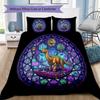 Dinosaur Kingdom Glass Pattern Bedding,Quilt Set Quilt Cover Pillowcase Home Birthday Gift (1 * Duvet Cover + 2 * Pillowcase, Without Core)
