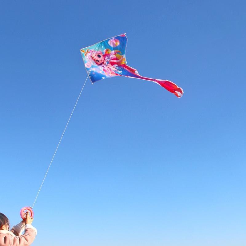 Weifang Mermaid Kite for Kids & Adults – Easy-Fly Cartoon Design with Line Reel