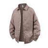 New Unisex Maillard Brown Plaid Long-Sleeve Shirt - Perfect for Layering, Versatile, and Casual Wear for Couples