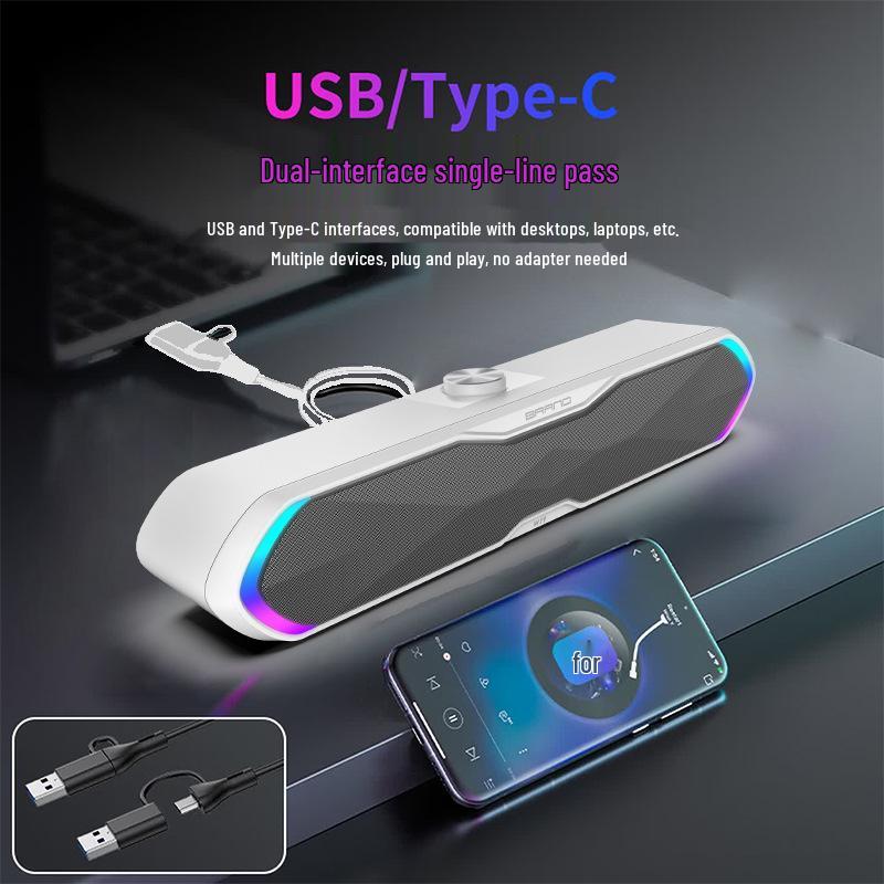 TS33-B Bluetooth Soundbar: Compact Cross-Border Desktop Speaker with Subwoofer for Laptop & PC