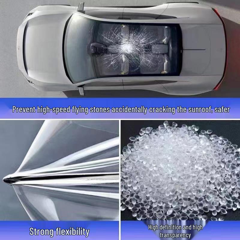 Black Crystal TPU Sunroof Ice Armor: Sun Protection & Heat Insulation Car Window Film with Explosion-proof Sunshade.