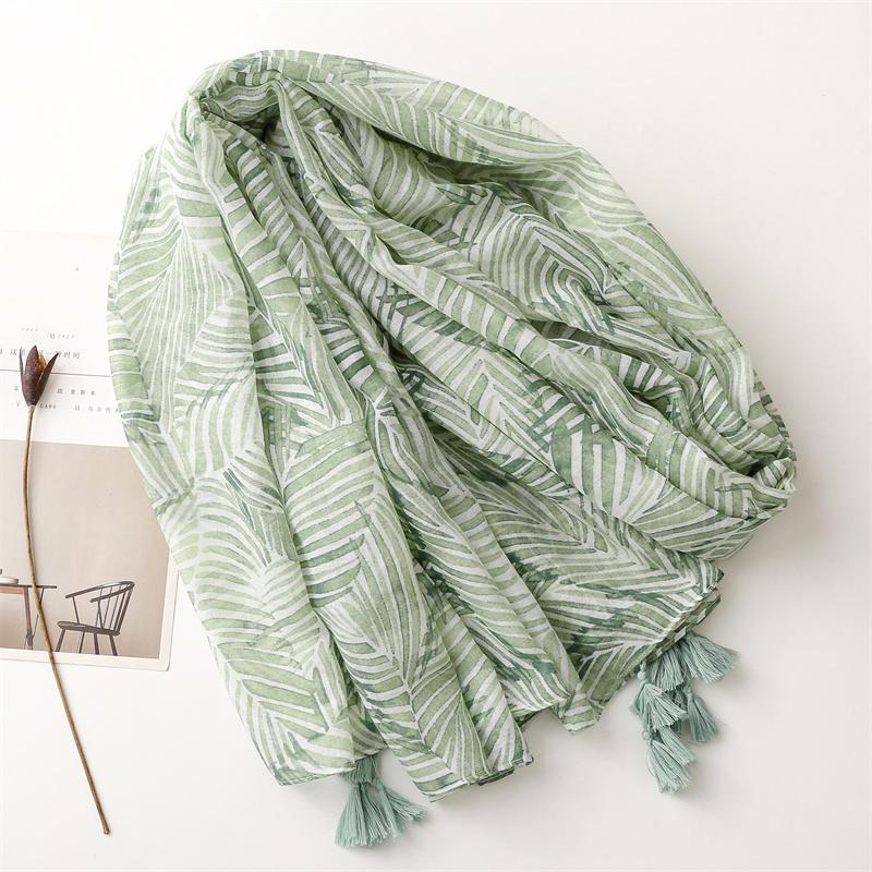 Printed Autumn And Winter Soft Linen Cotton Scarf Shawls Women Fashion Long Floral Tassel Scarfs Scarves Foulard Hijab 180*90Cm