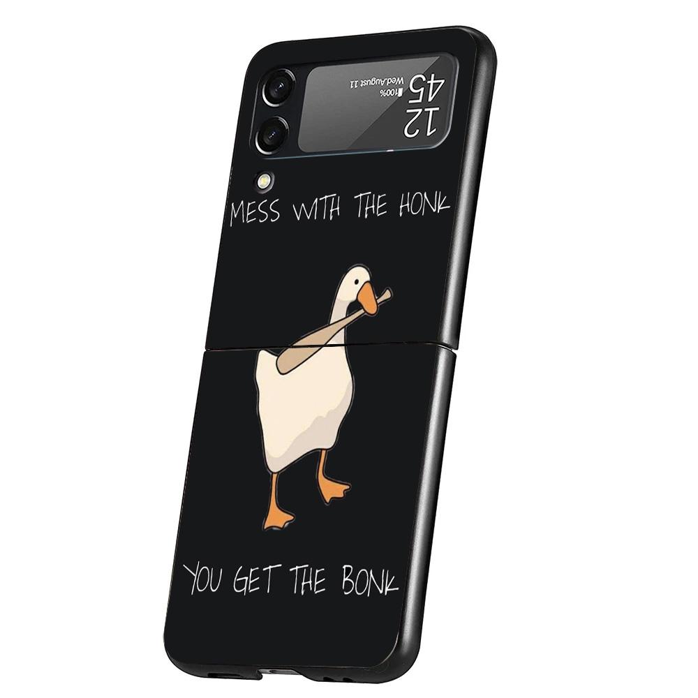 Cartoon Duck Goose Game Cover Phone Case For Samsung Galaxy Z Flip 7 6 5 4 3 5G Flip7 Flip6 Flip5 Flip4 Flip3 Black Fundas Shell