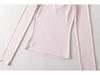 Women's Patchwork Lace Trim Slim Fit Long Sleeve T-Shirt for Spring/Autumn - Spicy Girl U-Neck Two-Piece Style
