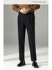 DFBOSS Gurkha Men's Slim Fit Dress Pants - Adjustable Waist, Straight Leg, Wrinkle-Free for Business Casual (Spring & Autumn)
