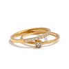 Yhpup 1 Set Size 6789 Delicate Cubic Zirconia Stackable Ring 18K Golden PVD Plated Stainless Steel High Quality Finger Jewelry