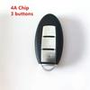 Smart Remote Key 2/3 Button Compatible for Nissan Qashqai J11 X-Trail T32 434MHz with 4A Chip Car Key Replacement for S180144102