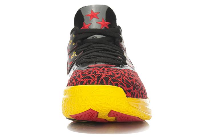 Li Ning WOW 4 Basketball Shoes Unisex Mid Top Red/Black/Yellow ABAL037-21