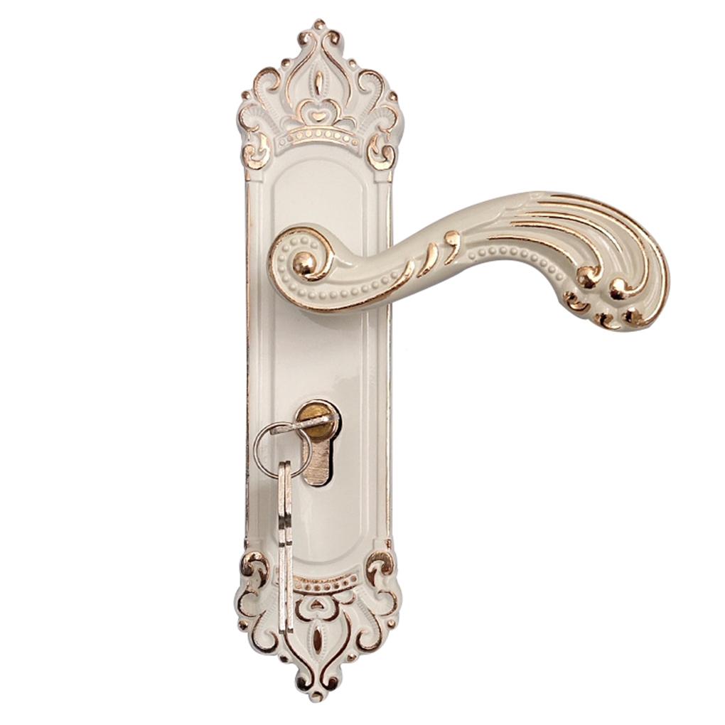European Style Handle Lock Door Lock Key Kit Combination Aluminum Alloy Retro Lock Family Room Door Hardware Accessories