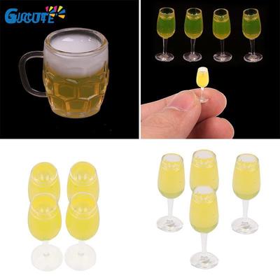 2/4 Stück Mini 1/12 Puppenhaus Bierbecher Simulation Möbel Weinglas Kelch Für Puppenhaus Dekoration Zubehör