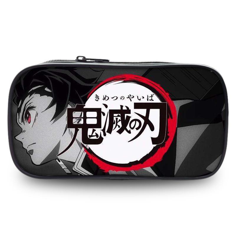 Spacious Oxford Demon Slayer Pencil Case For Students With Casual Style