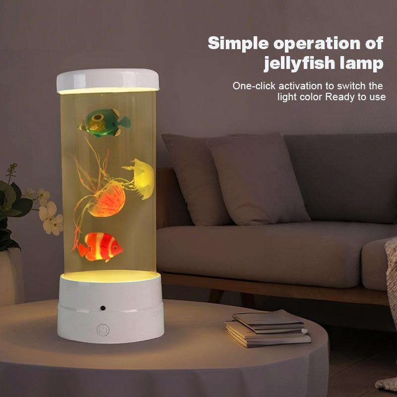 Jellyfish Fish LED Night Light, Bionic Design, Bedside Desk Ornament Lamp, Premium Ambient Light