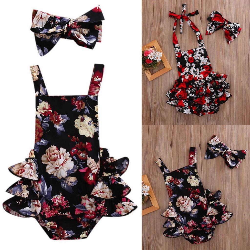 Buy Newborn Infant Baby Girl Lace Bodysuit Romper Jumpsuit + Headband