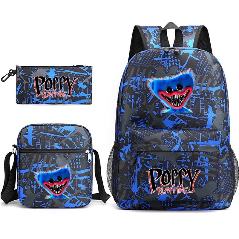 Play Time Printed Starry Sky School Bag 3-Piece Set Casual Middle School Student Pencil Bag Shoulder Bag Backpack