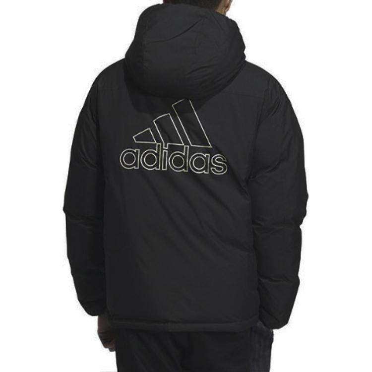 adidas Reversible Double-Sided Wear Long Sleeve Down Jacket With Back Logo Print Men Outerwear Light-Khaki Black IS0371