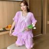 Ladies Pajamas Women Summer Short-Sleeved Pyjamas Students Thin Section Lace Leisure Can Be Worn Outside the Home Clothing