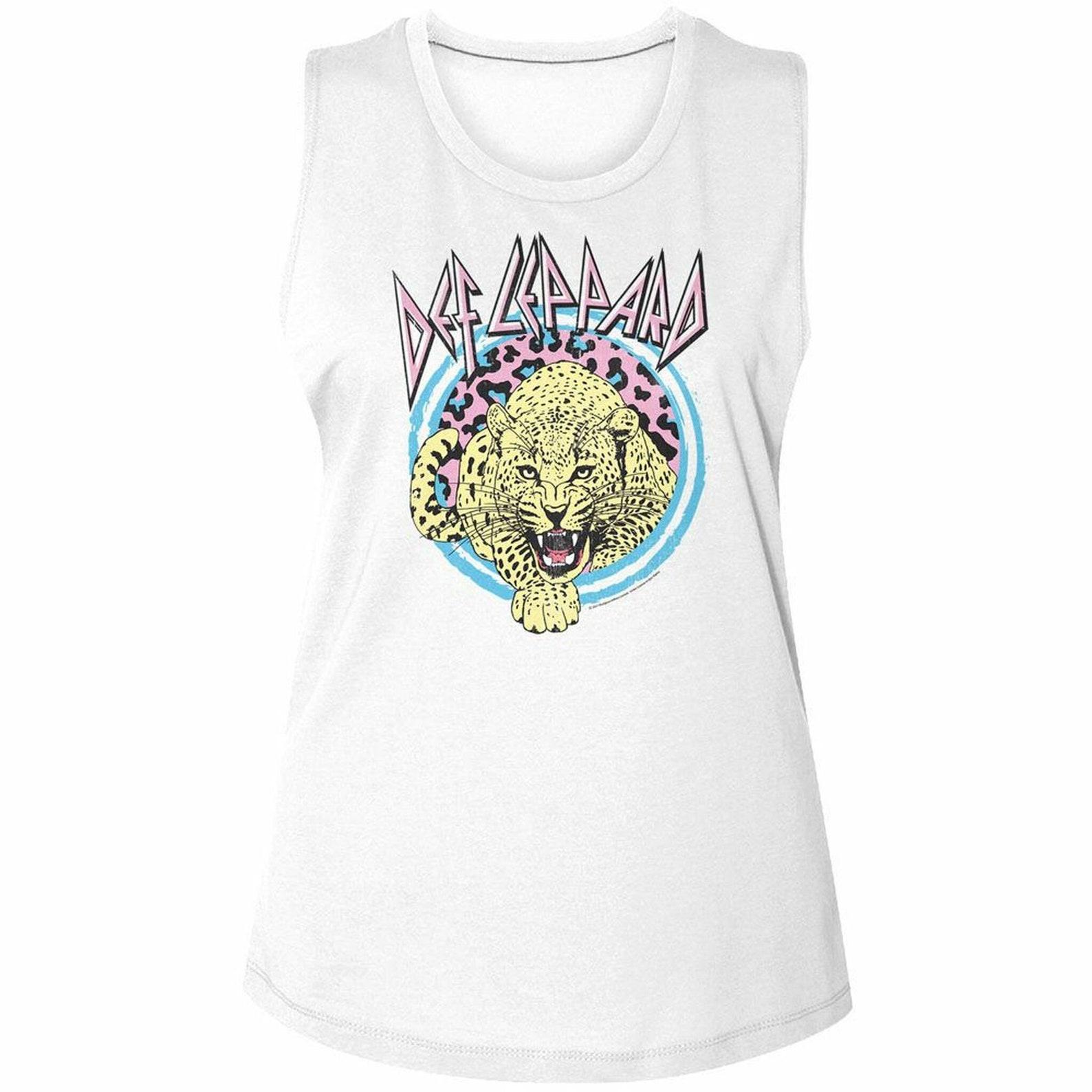 Def Leppard Pastel Leppard 2 White Women s Muscle Tank Top M