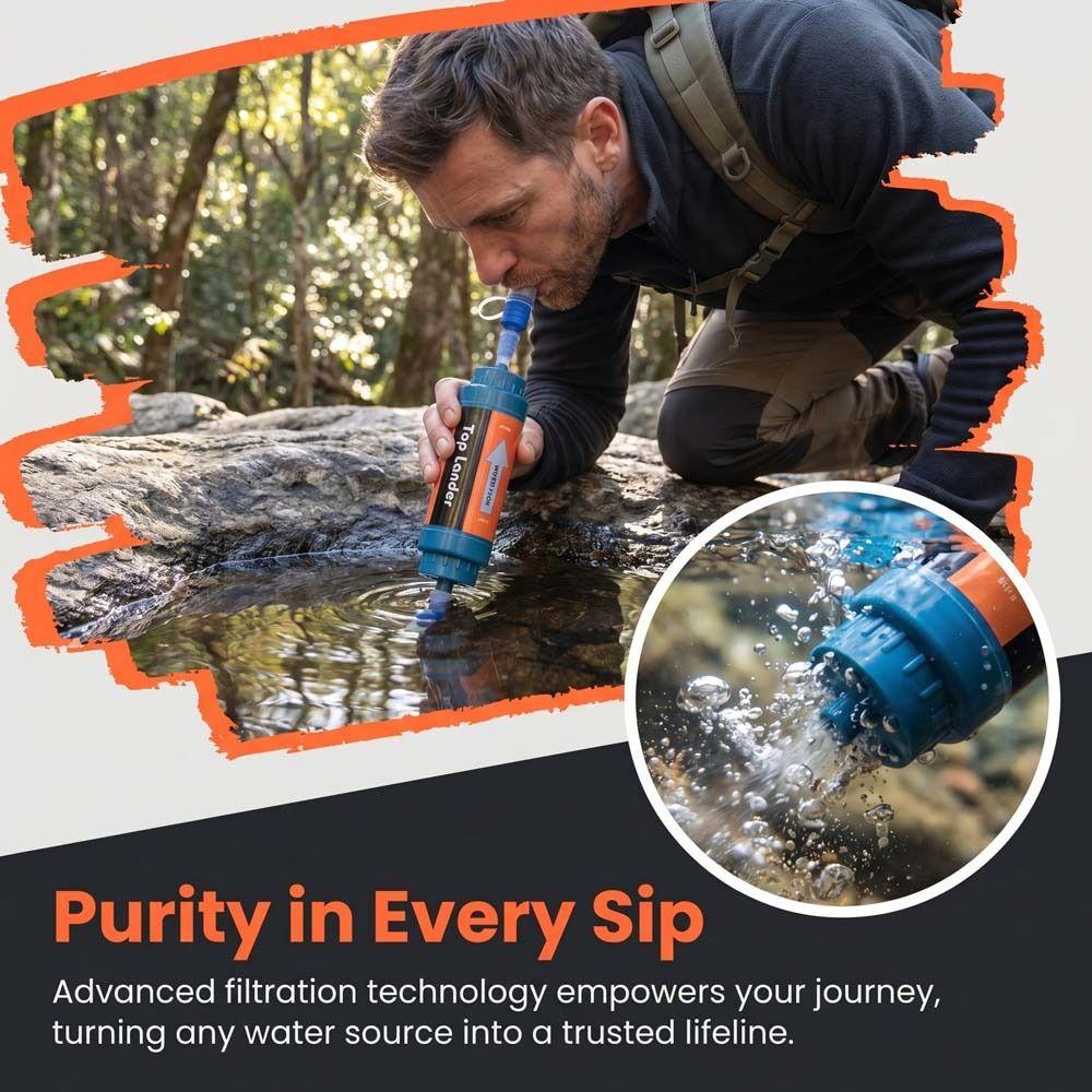 Mini Purification Water Filter Straw Drinking Water Filtering Straw  Emergency