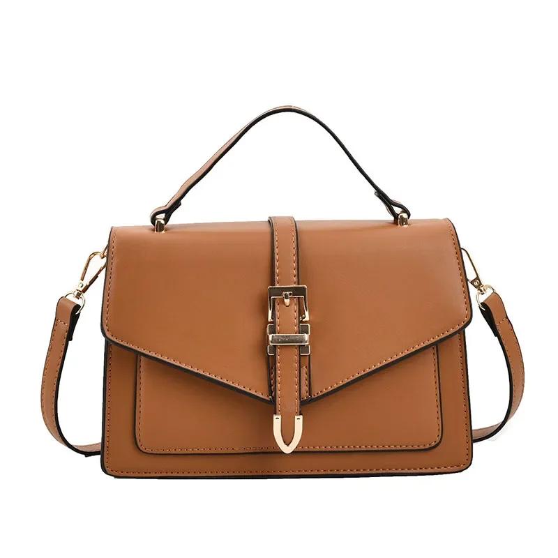 Damska Torba Crossbody ze Skóry PU Uniwersalna Retro Monochromatyczna Torba na Ramię Elegancka Wysokiej Jakości Nowy Trend