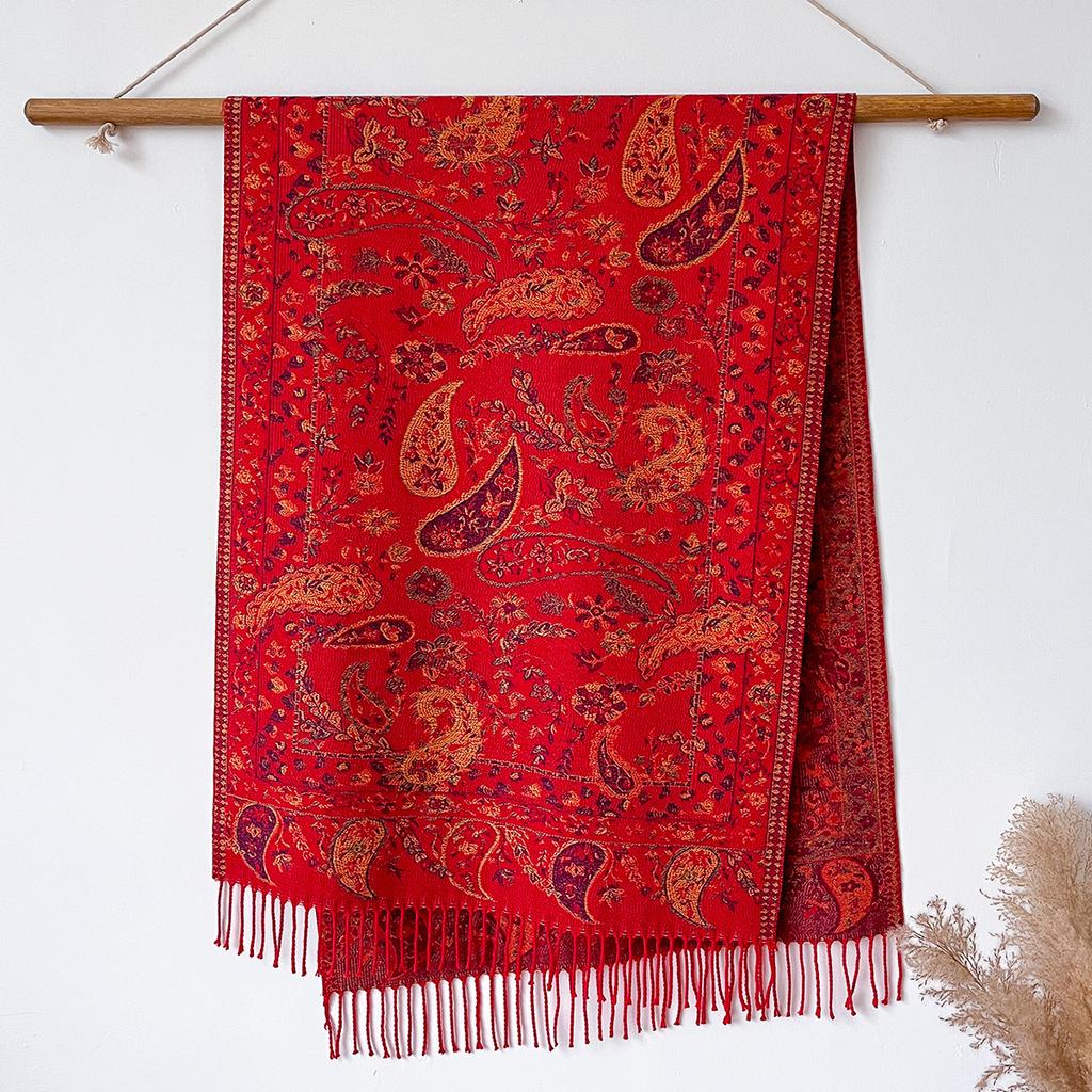 Explosion Imitation Cashmere Scarf Women's Ethnic Style Shawl Cape Thickened Warm Fringed Women's Scarf