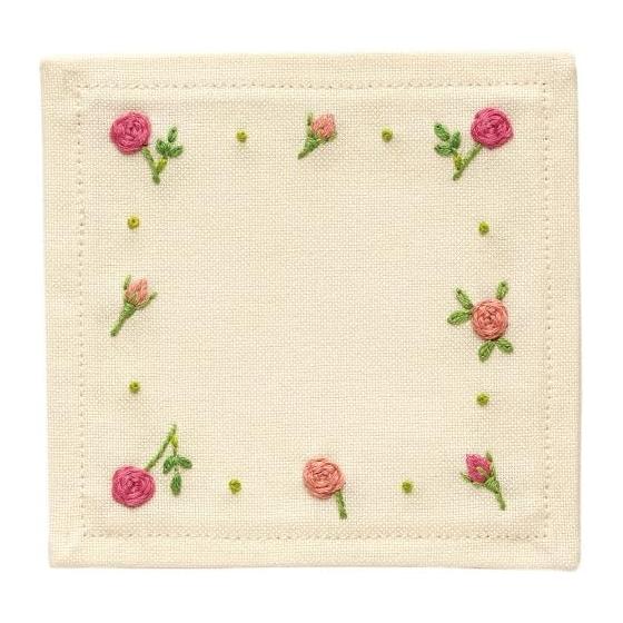 Olympus embroidery kit  my sweet garden  No.9028 Rose (coaster)