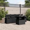 VidaXL Garden Lounge Set 5 Pcs with Cushions Black Braided Resin 3267725